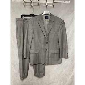 Nautica Suit Men‎ 48R Gray Glen Plaid 2B Wool Academia Career 40X29 Pants Luxury
